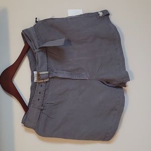 NWT Vintage Look Linen Blend Belted Short